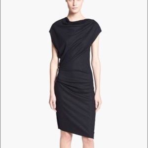 Helmet Lang Sonar Wool Asymmetric Dress Size P